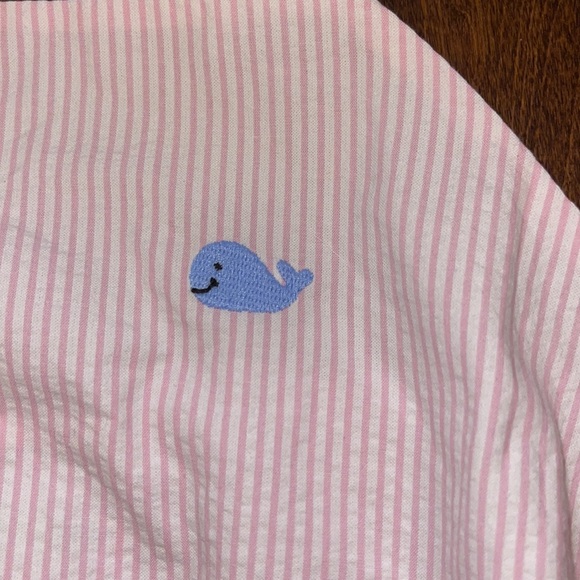 NWOT Southern Embroidered Blue Whales Light Pink Stripe Swim - 6 - price firm - Picture 2 of 6